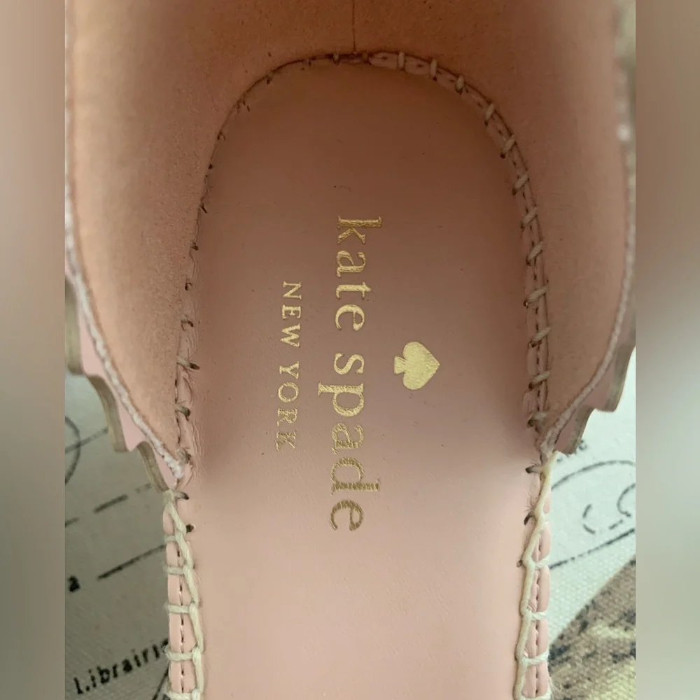 kate spade Pink and Cream Espadrille Wedge Sandals